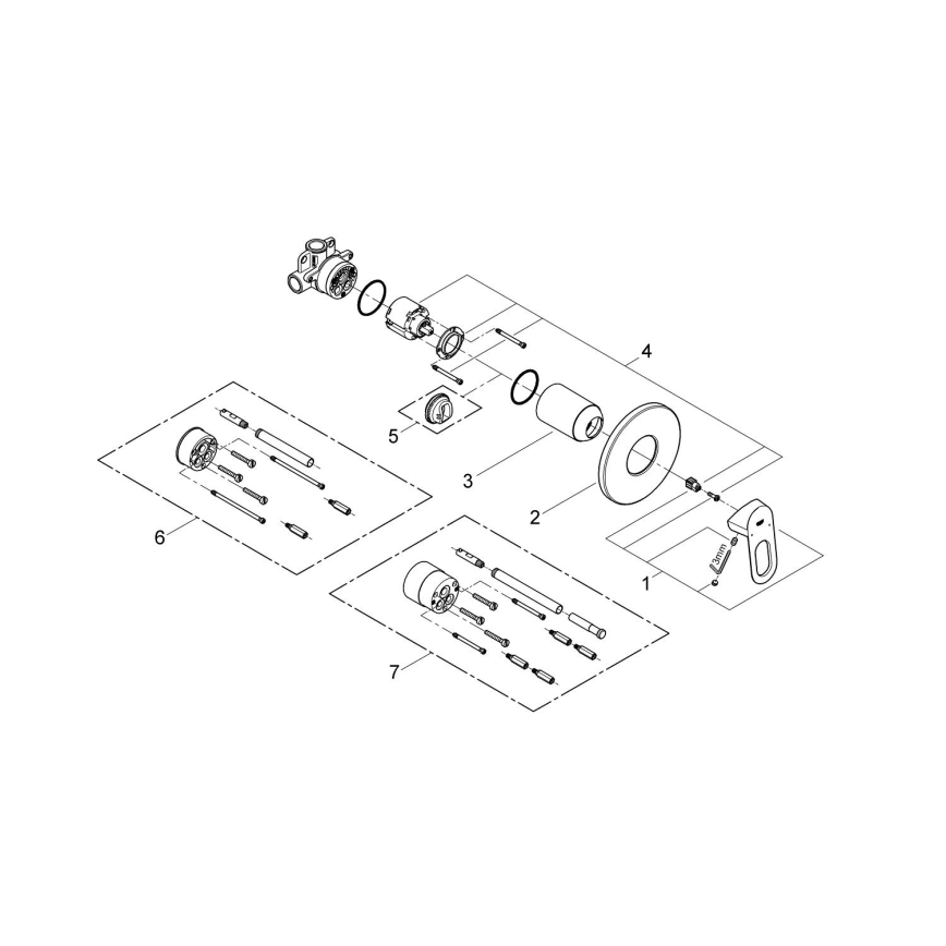 GROHE 29042000 - BAULOOP Shower Mixer, Polished Chrome