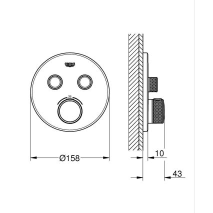 GROHE 29119AL0 - GROHTHERM SMARTCONTROL Thermostat, Graphite