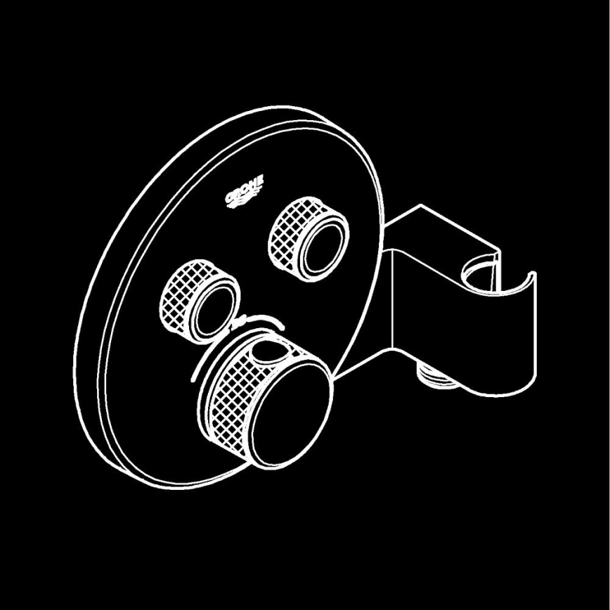 GROHE 29120000 - GROHTHERM SMARTCONTROL thermostatic concealed shower mixer + chrome holder