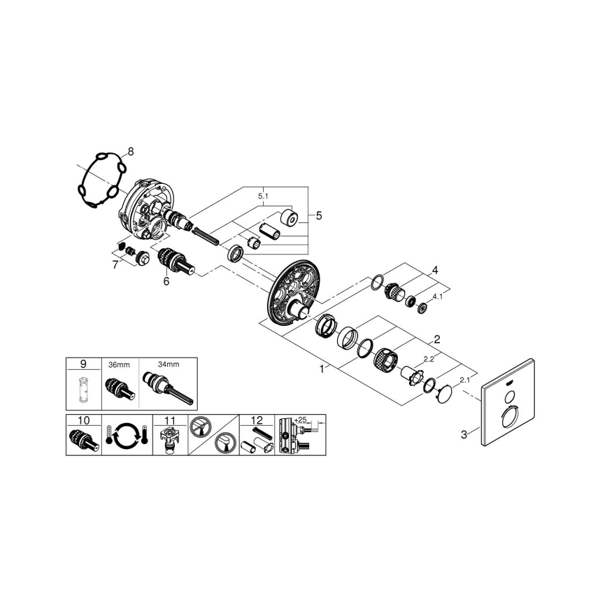 GROHE 29123000 - GROHTHERM SMARTCONTROL Thermostatic Shower Mixer, Chrome