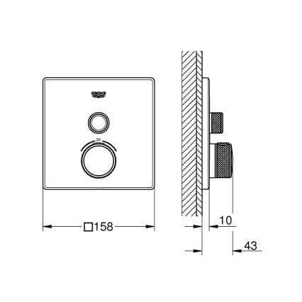 GROHE 29123000 - GROHTHERM SMARTCONTROL Thermostatic Shower Mixer, Chrome
