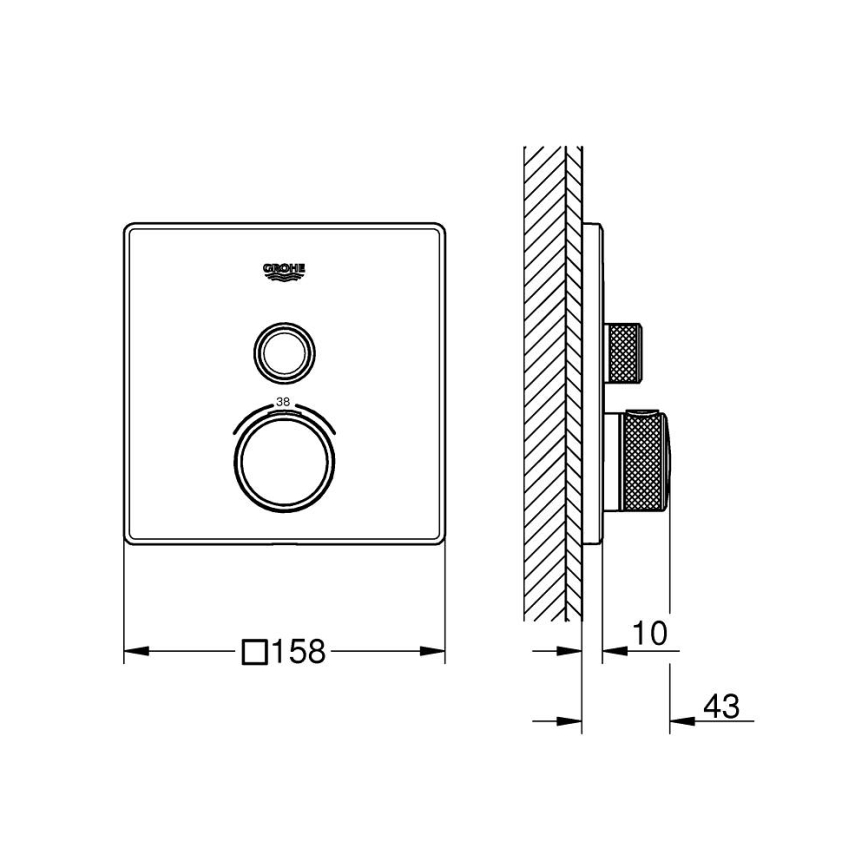 GROHE 29123000 - GROHTHERM SMARTCONTROL Thermostatic Shower Mixer, Chrome