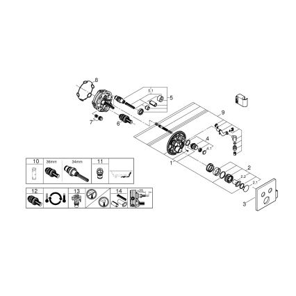 GROHE 29125000 - GROHTHERM SMARTCONTROL Thermostatic Bath Mixer, Chrome