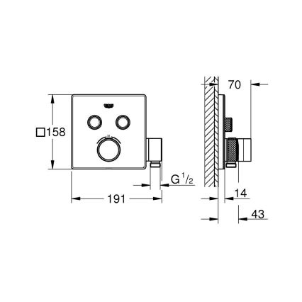 GROHE 29125000 - GROHTHERM SMARTCONTROL Thermostatic Bath Mixer, Chrome