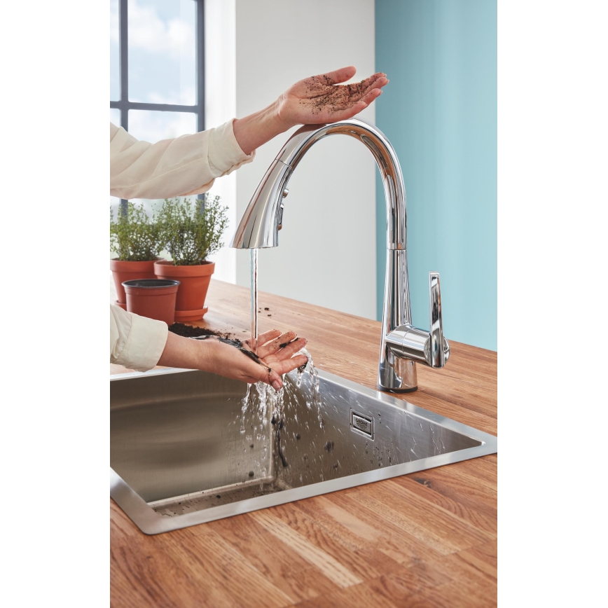 GROHE 30219002 - ZEDRA TOUCH Electronic Kitchen Sink Faucet, Polished Chrome