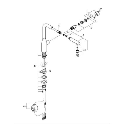 GROHE 30270AL0 - ESSENCE Graphite Kitchen Faucet