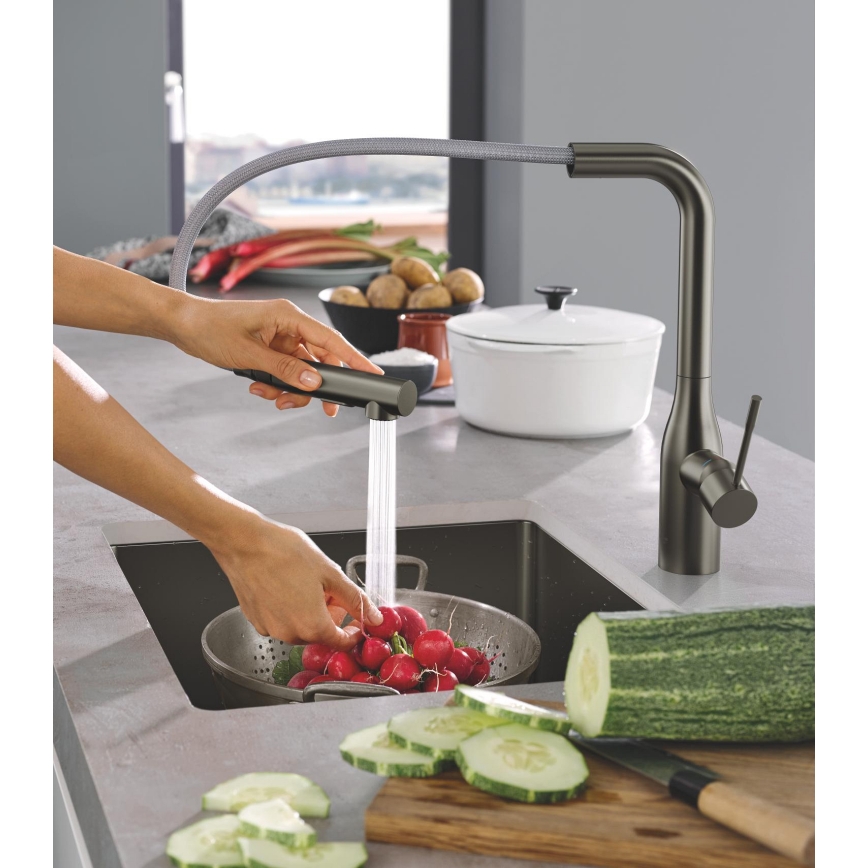 GROHE 30270AL0 - ESSENCE kitchen sink mixer, graphite