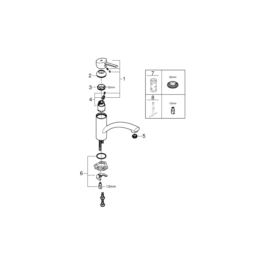 GROHE 30358000 - SWIFT 227 mm Kitchen Sink Mixer, Polished Chrome