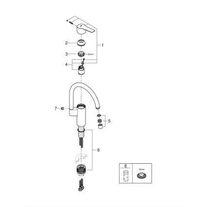 GROHE 304692430 - Sink mixer START 339 mm matte chrome