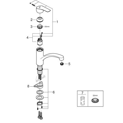 GROHE 305302432 - START 184 mm kitchen faucet, black