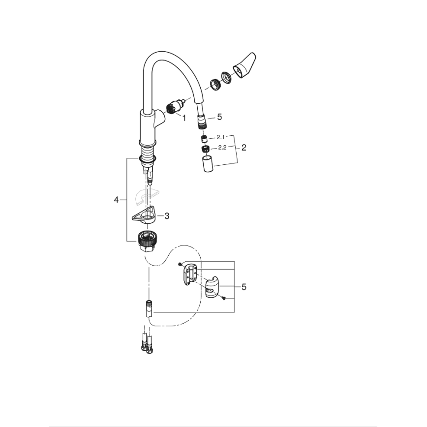 GROHE 30562000 - START CURVE 357 mm Kitchen Sink Faucet, Polished Chrome