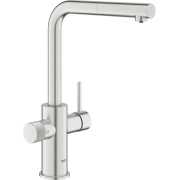 GROHE 30590DC0 - Kitchen faucet with pull-out spray head BLUE PURE, stainless steel