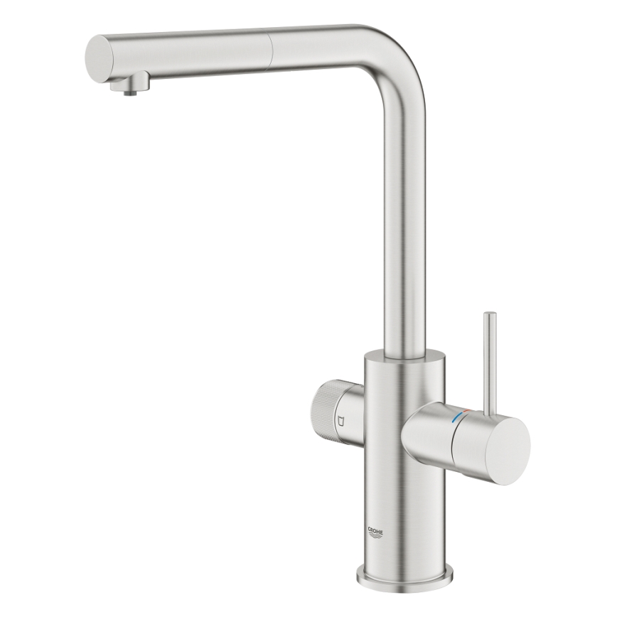 GROHE 30590DC0 - Kitchen faucet with pull-out spray head BLUE PURE, stainless steel