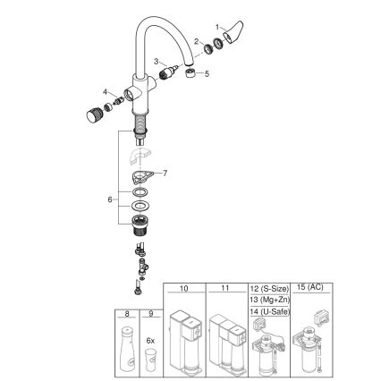 GROHE 30592000 - BLUE PURE StartCurve 411 mm sink mixer, polished chrome