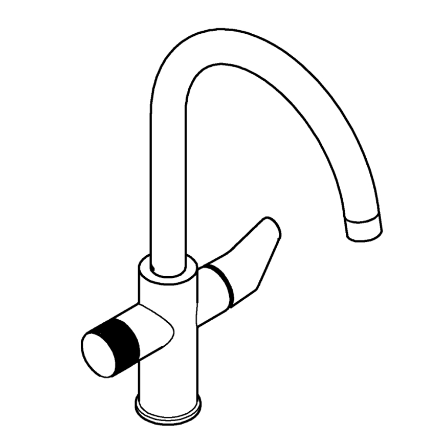 GROHE 30592000 - BLUE PURE StartCurve 411 mm sink mixer, polished chrome