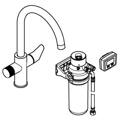 GROHE 30593000 - BLUE PURE C-spout kitchen faucet, polished chrome