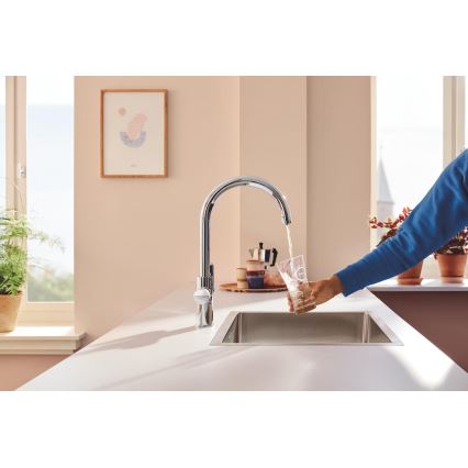 GROHE 30593000 - BLUE PURE C-spout kitchen faucet, polished chrome