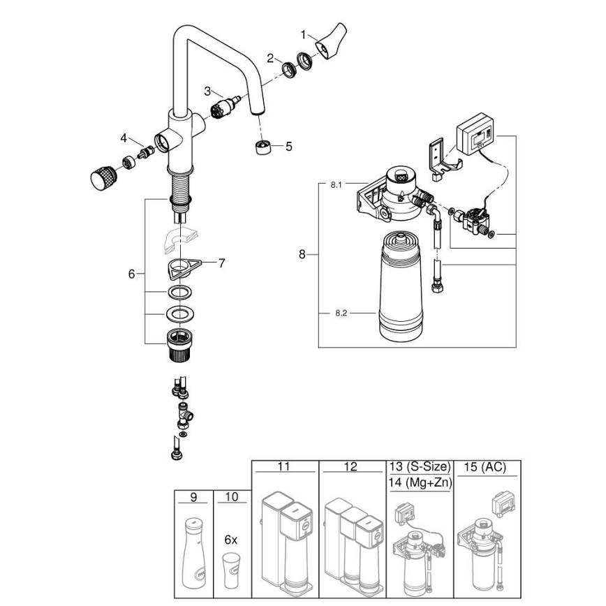 GROHE 30594000 - BLUE PURE Start kitchen mixer with Ultrasafe filtration function, chrome finish