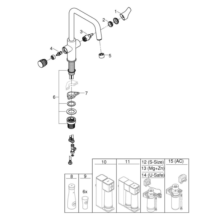 GROHE 30595DC0 - BLUE PURE Stainless Steel Kitchen Faucet