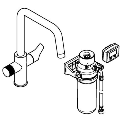 GROHE 30596000 - BLUE PURE kitchen faucet with integrated filtration, polished chrome
