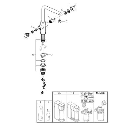 GROHE 30600000 - BLUE PURE sink mixer with L-spout, polished chrome