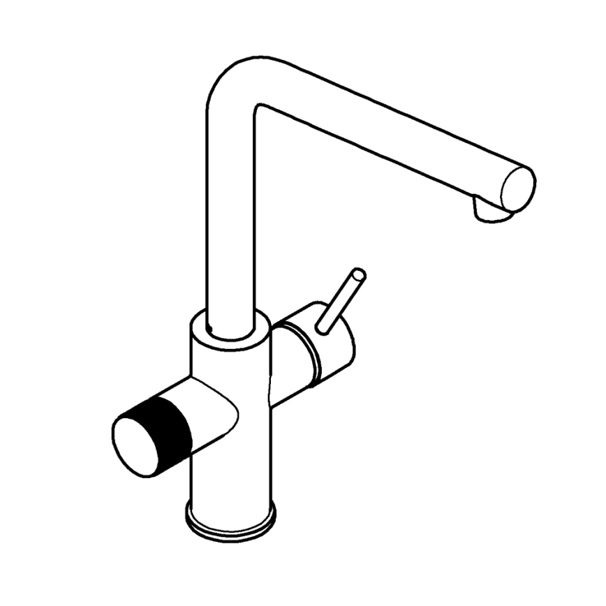 GROHE 30600000 - BLUE PURE sink mixer with L-spout, polished chrome