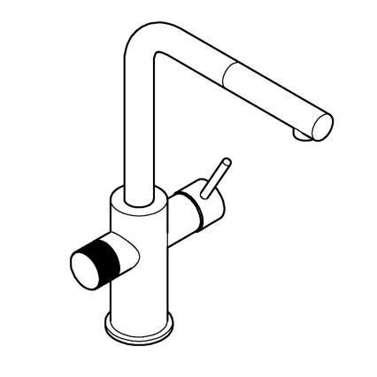 GROHE 30601DC0 - BLUE PURE kitchen faucet with pull-out spout, stainless steel