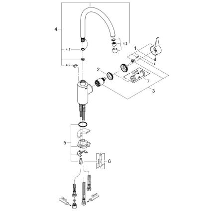 GROHE 31180000 - EUROSMART COSMOPOLITAN kitchen sink mixer, polished chrome