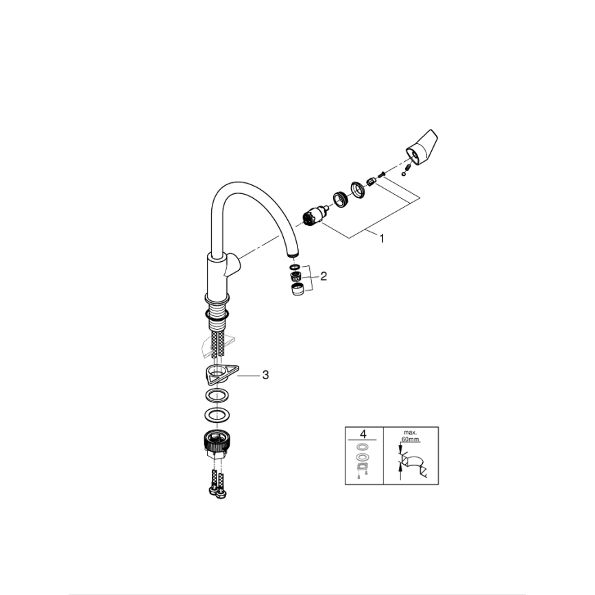 GROHE 31233001 - START Kitchen Sink Faucet, Polished Chrome