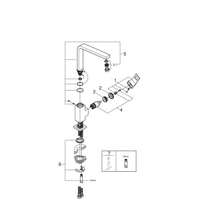 GROHE 31255000 - EUROCUBE Kitchen Sink Faucet, Polished Chrome