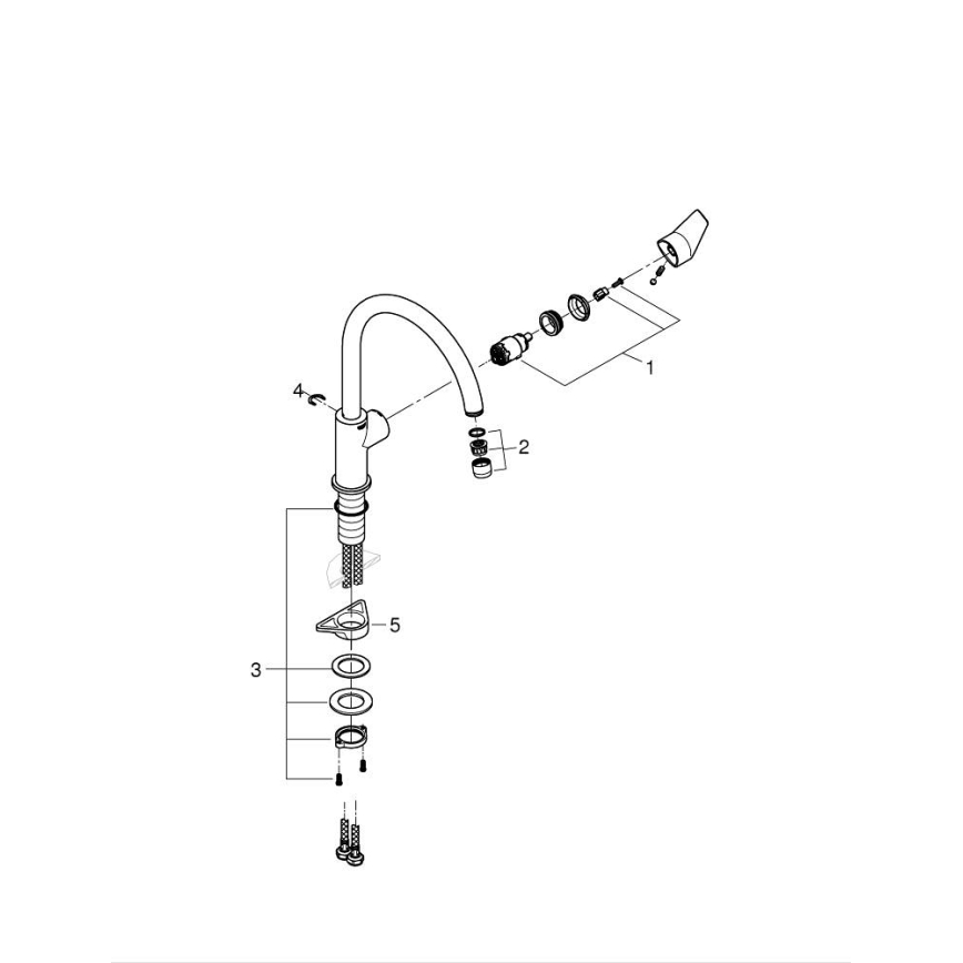 GROHE 31367001 - BAUEDGE 332 mm Kitchen Faucet, Polished Chrome