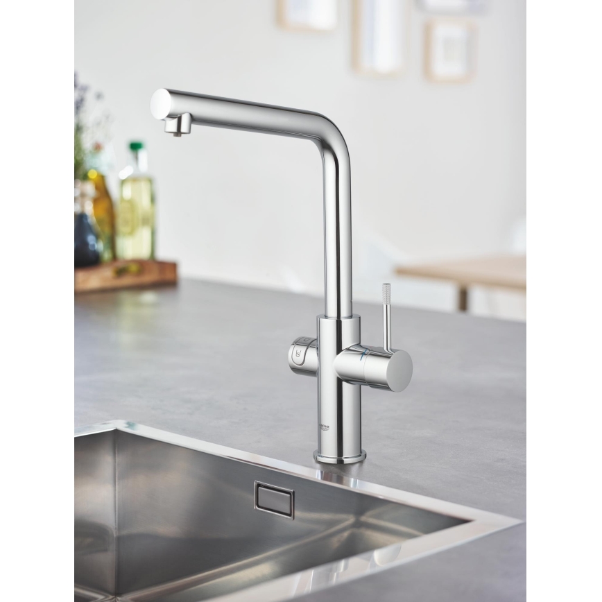 GROHE 31454001 - BLUE HOME Kitchen Faucet with L-Shaped Spout, Polished Chrome