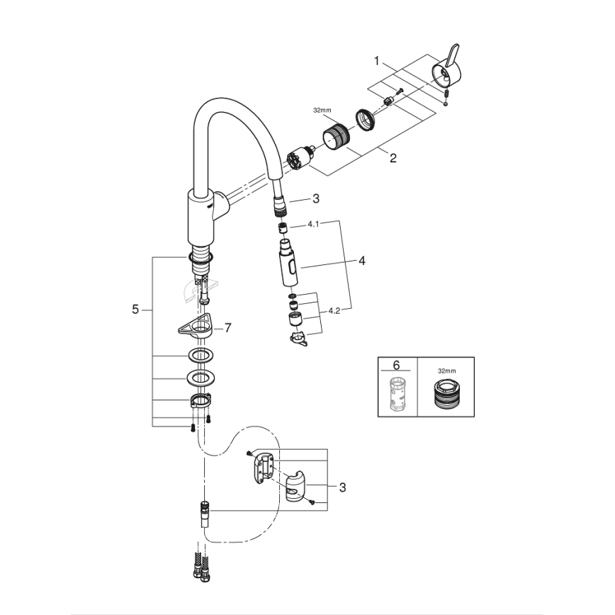GROHE 31481001 - EUROSMART COSMOPOLITAN Kitchen Faucet, Polished Chrome