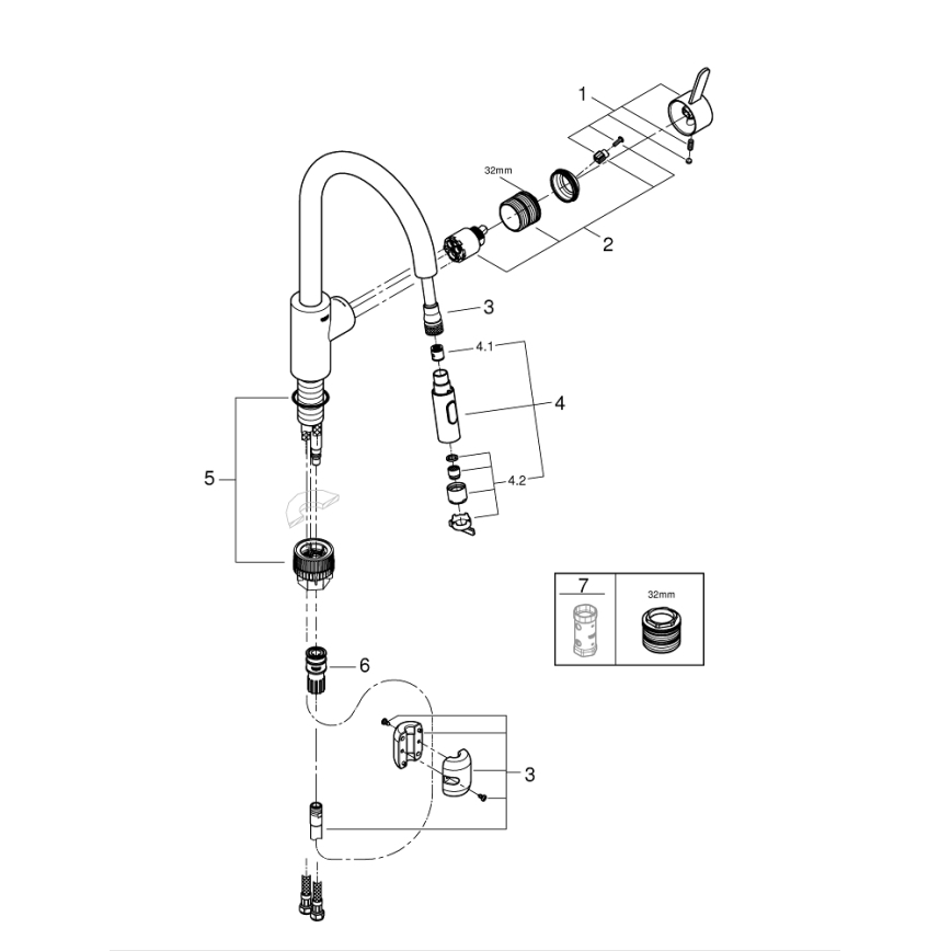 GROHE 31481001 - EUROSMART COSMOPOLITAN Kitchen Faucet, Polished Chrome