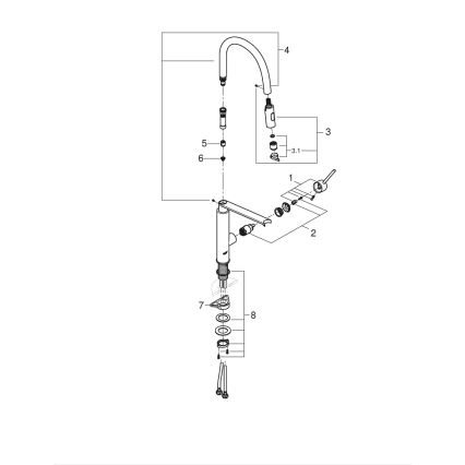 GROHE 31491000 - CONCETTO Kitchen Faucet with Professional Spray, Polished Chrome