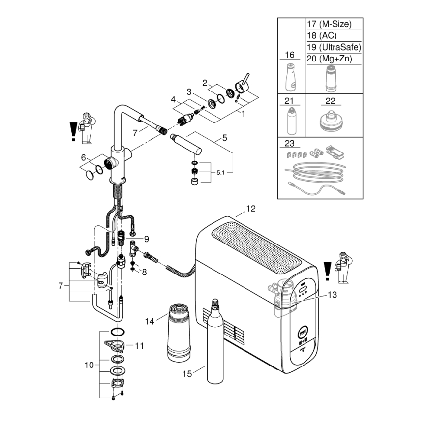GROHE 31539000 - BLUE HOME kitchen faucet with L-shaped spout, polished chrome