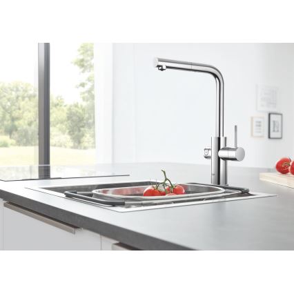 GROHE 31539000 - BLUE HOME kitchen faucet with L-shaped spout, polished chrome