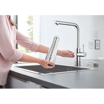 GROHE 31539000 - BLUE HOME kitchen faucet with L-shaped spout, polished chrome