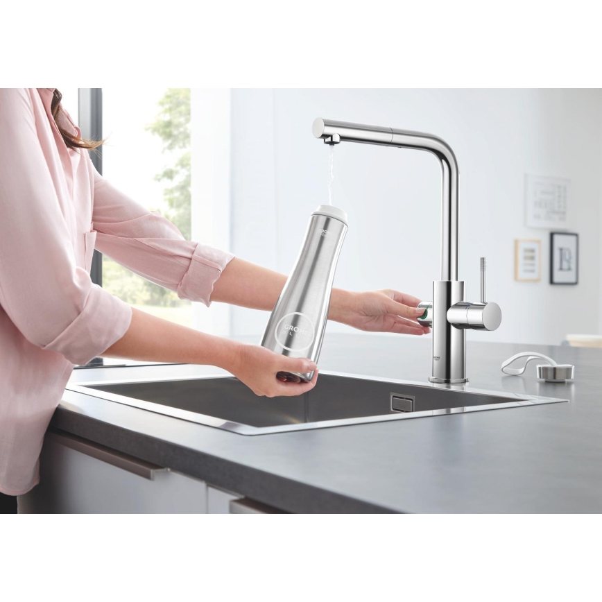 GROHE 31539000 - BLUE HOME kitchen faucet with L-shaped spout, polished chrome