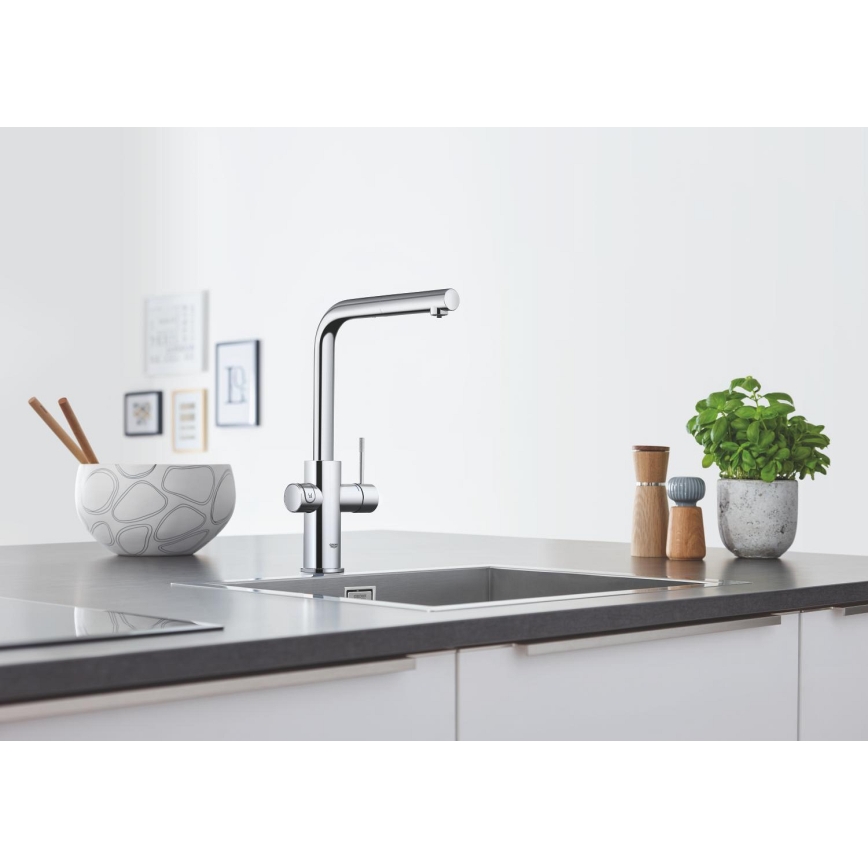 GROHE 31539000 - BLUE HOME kitchen faucet with L-shaped spout, polished chrome