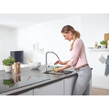 GROHE 31539000 - BLUE HOME kitchen faucet with L-shaped spout, polished chrome