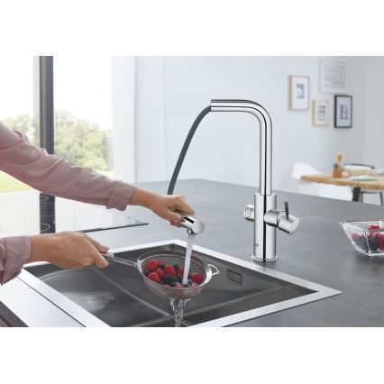 GROHE 31539000 - BLUE HOME kitchen faucet with L-shaped spout, polished chrome