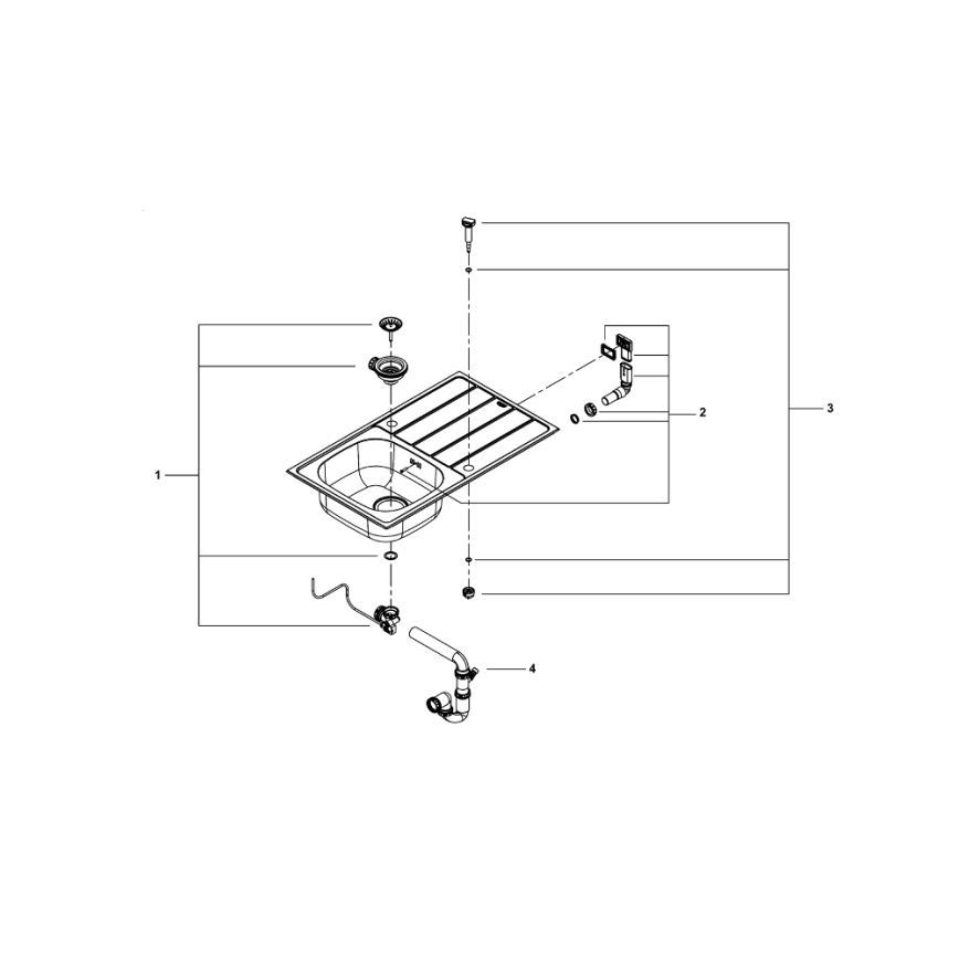 GROHE 31552SD1 - K200 Sink 860 x 500 mm Stainless Steel