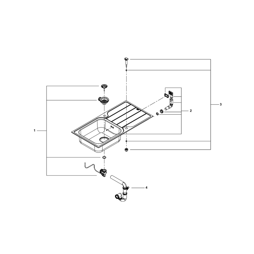 GROHE 31563SD1 - K500 Sink 1000 × 500 mm Stainless Steel