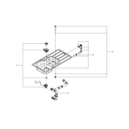 GROHE 31564SD1 - K200 Sink 965 × 500 mm, Stainless Steel