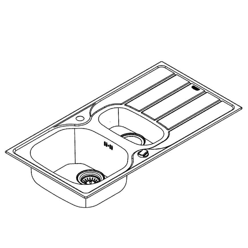 GROHE 31564SD1 - K200 Sink 965 × 500 mm, Stainless Steel