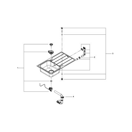 GROHE 31571SD1 - K500 860 × 500 mm stainless-steel sink