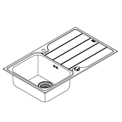 GROHE 31571SD1 - K500 860 × 500 mm stainless-steel sink