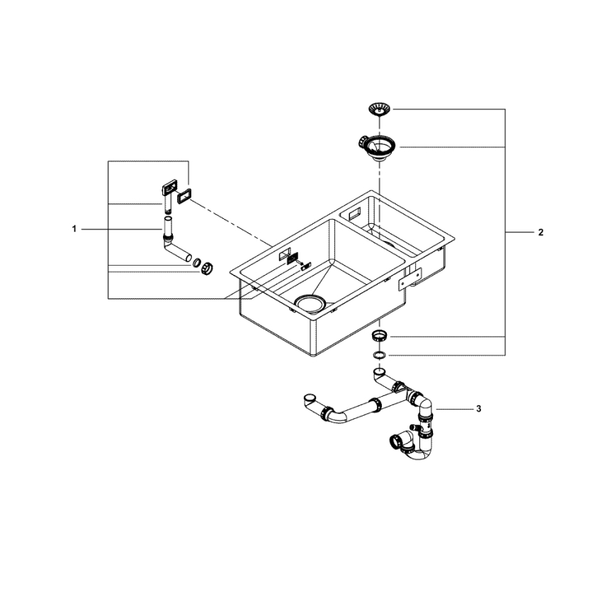 GROHE 31575SD1 - Kitchen sink K700U 760 × 450 mm stainless steel