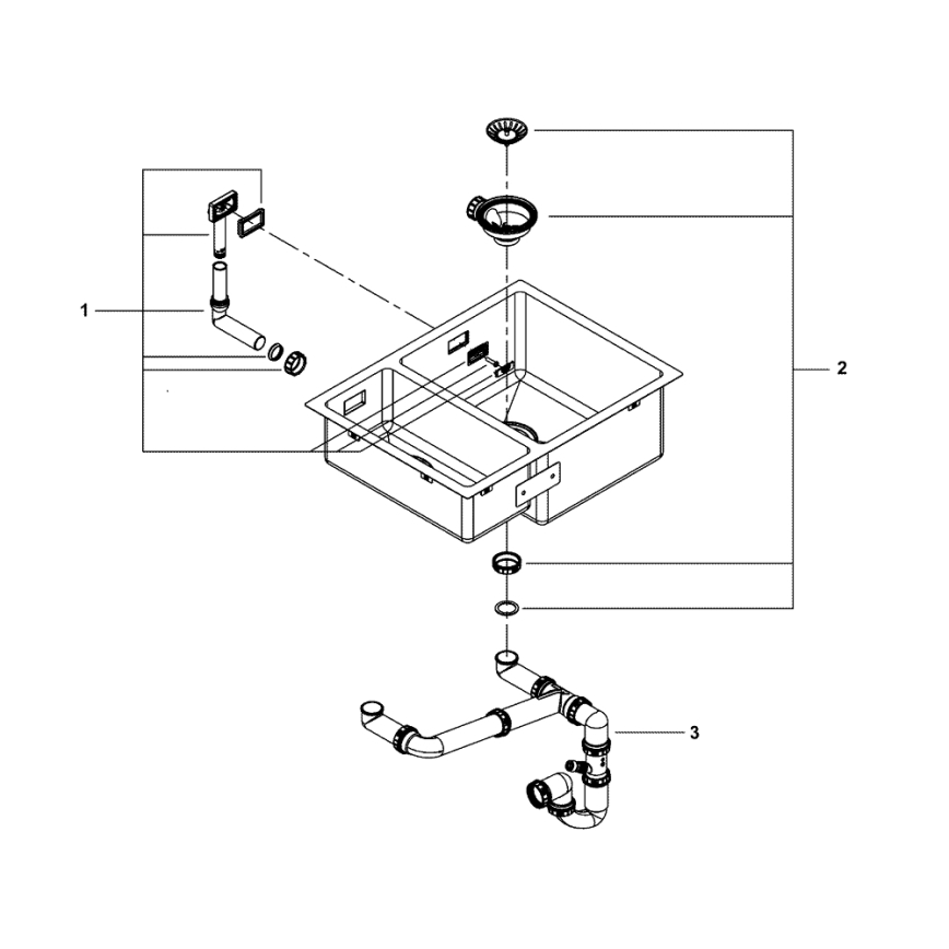 GROHE 31576SD1 - K700U Kitchen sink 595 × 450 mm stainless steel